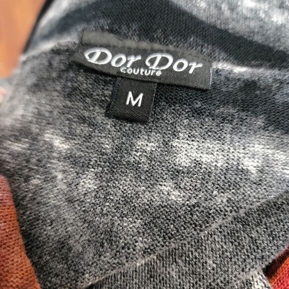 Dor Dor Couture Colorful Duster Vest Topper Watercolor M - Picture 3 of 4